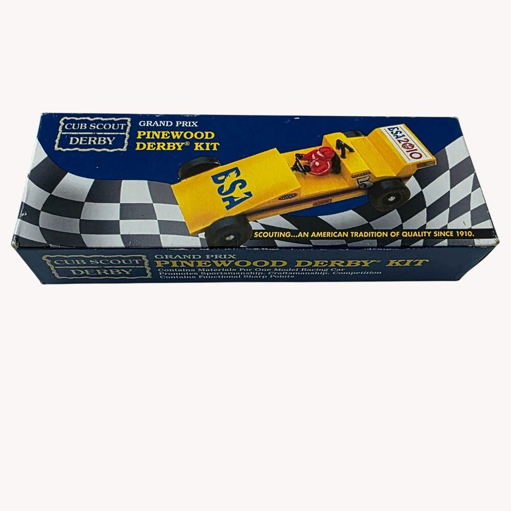 New Cub Scout Grand Prix Pinewood Derby Kit Race Car Wood Boy Scouts Event Craft